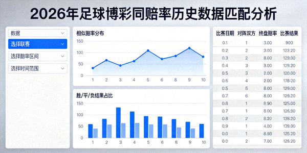 2026年足球博彩同赔率历史数据匹配分析界面，显示相似赔率下的比赛结果